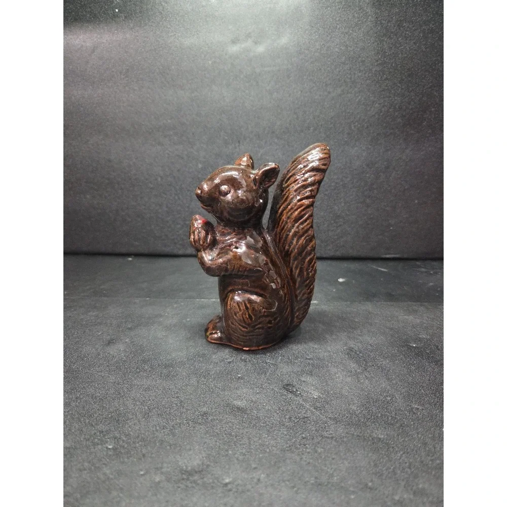 Japan Bone China‎ Acorn Squirrel Figurine, Miniature Vintage Decor, Brown Figure